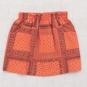 Misha and Puff bell skirt in melon patchwork bandana size 5-6
